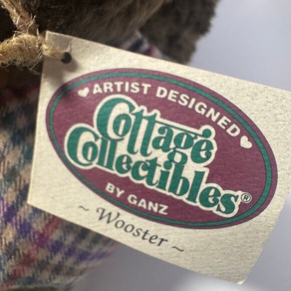 VINTAGE Cottage Collectibles Wooster Plush Toy TEDDY BEAR Ganz overalls TAGGED - Picture 7 of 7